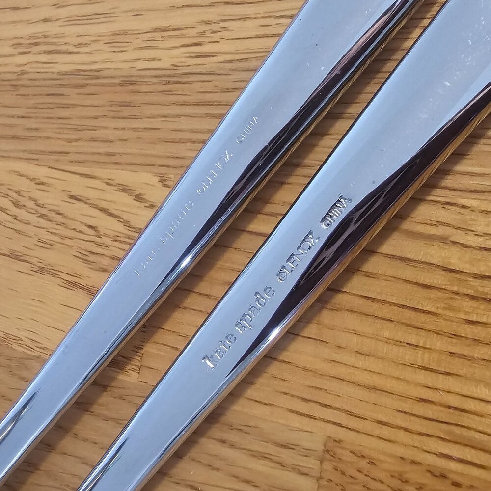 4 Lenox Malmo Dinner Knife 9" Kate Spade stainless smooth minimalist retro reviv - Picture 4 of 7
